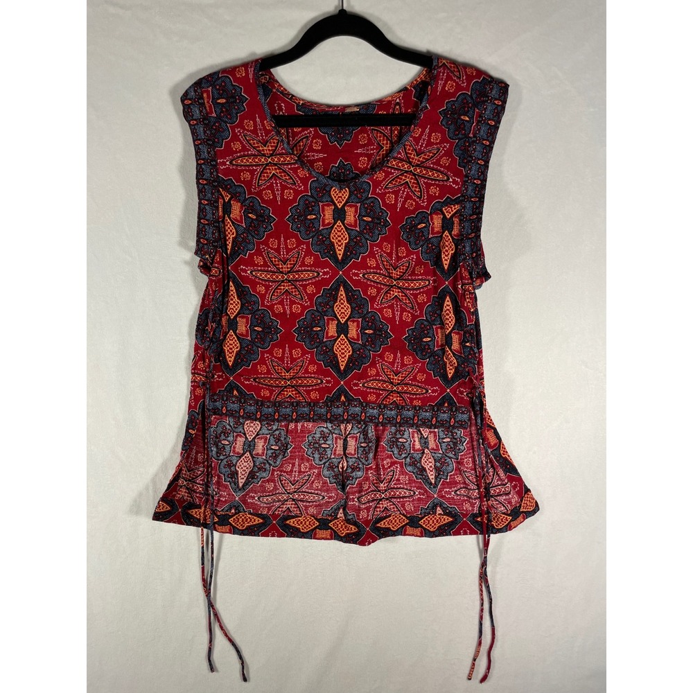 free people dalia dreams cropped lace up tank boho hippie flower child *no size*